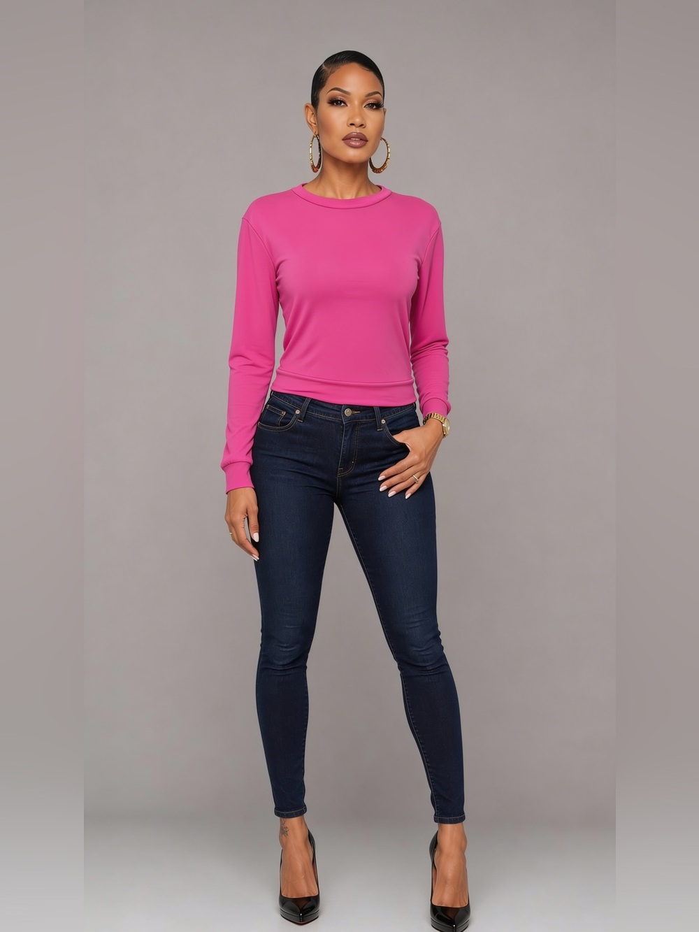 Long Sleeve Crewneck Top
